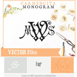 Carmencita Cuttable Monogram, Vector SVG