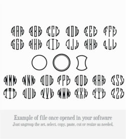 Seal Circle Font Cuttable Shapes All letters and Crests