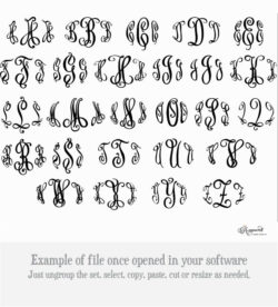 Vittoria Circular Monogram Cuttable Font all Letters