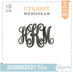 3 inch upright monogram font