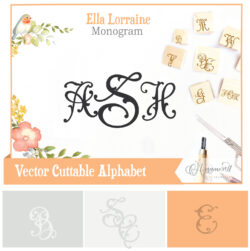 ella flourish cuttable alphabet
