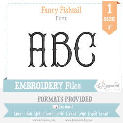 Fancy Fishtail Embroidery Monogram