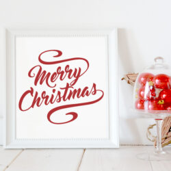 Merry Christmas Vector Graphic, Mockup