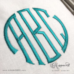 seal circle emboroidery monogram font