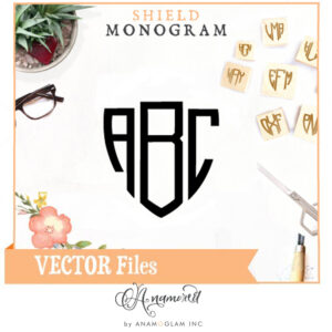 Shield Cuttable Monogram Font Design