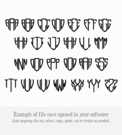 Shield Font Cuttable All Letters, left, center, right