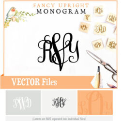 Fancy Upright Monogram Cuttable Vector Font
