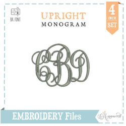 Upright monogram 4 inch