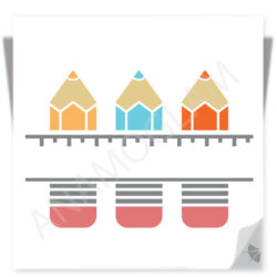 school pencils name frame vector graphic svg