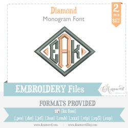 Diamond Embroidery Font 2 inch