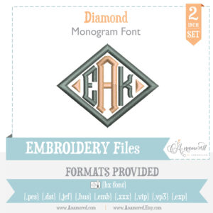 Diamond Embroidery Font 2 inch