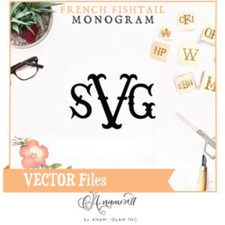 French Fishtail Cuttable Allphabet Monogram
