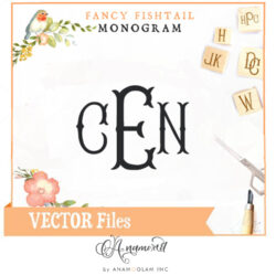 Fancy Fishtail Cuttable Monogram