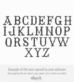 French Fishtail Cuttable Vector Monogram