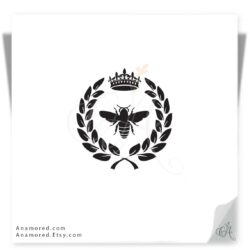 bee crown laurel vector graphic