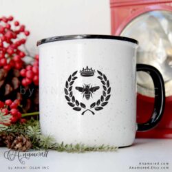 Laurel Crown Bee Vector Graphic