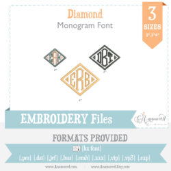 3 sizes 2-4 diamond monogram