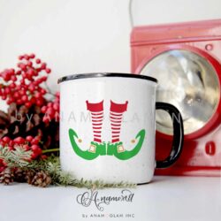Elf Shoes Vector Graphic Mockup on Cup