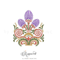 Floral Art Deco Embroidery Design Pattern Anamored embroidery proof