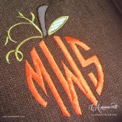 Fruit Monogram Top, Vine, Stem Applique