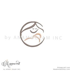 Digital Proof, Embroidery File Mother with Baby Child