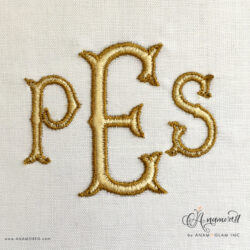 2 sizes (1 & 2 inch) Fancy Fishtail Border Embroidery Monogram Font