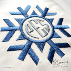 Snowflake Embroidery monogram design