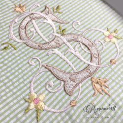 S and R Embroidery Monogram Design