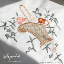 Floral Basket Applique Embroidery Design Pattern Sewout