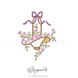 Digital Proof of Spring Basket Floral Embroidery Applique Design Instant Download