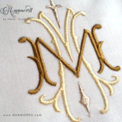 MM embroidery monogram sewout