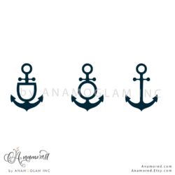 3 Anchor Designs, Vector, Regular, Circular and Shieild