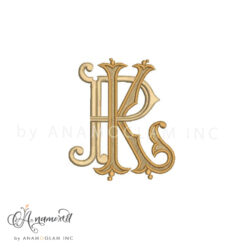 KP, PK embroidery monogram
