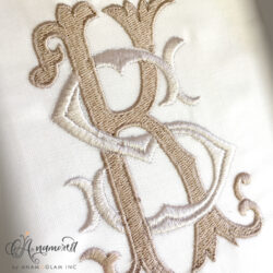 KS interlocking embroidery monogram