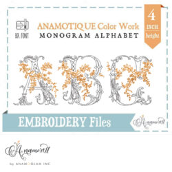 Anamotique Embroidery Font 4"