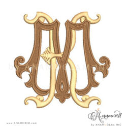 M and K interlocking monogram proof