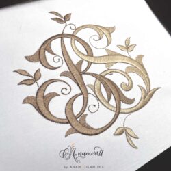 BS interlocking embroidery monogram