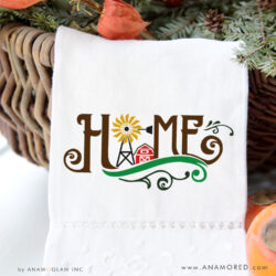 Home with Farm, Vector Design Mockup