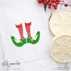 elf shoes and socks embroidery digital proof mockup
