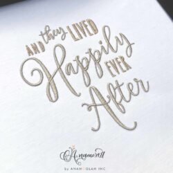 sewout of and they lived happily ever after embroidery design pattern