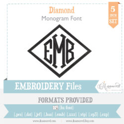 Diamond Embroidery Font for Embroidery Machines