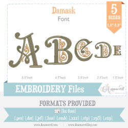 Damask Embroidery Font 5 sizes