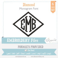 Diamond Embroidery Font 6 inch