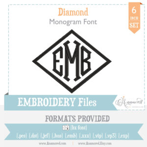 Diamond Embroidery Font 6 inch