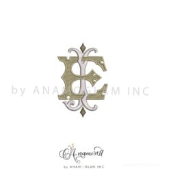 JE embroidery monogram design