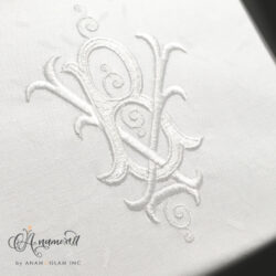 B and V, BV, VB Embroidery Monogram