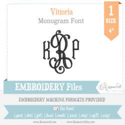 Vittoria Embroidery Monogram 4"