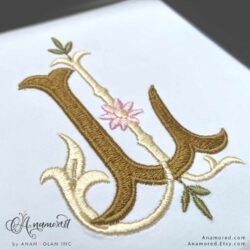 Interlocking J and L Embroidery Monogram Design, Sewout