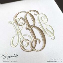 Vittoria Embroidery Monogram Design, ABC sewout 3 and 4 inch
