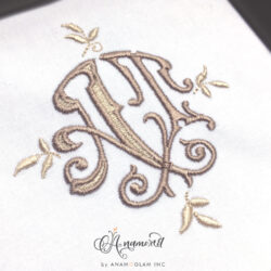 AT embroidery monogram